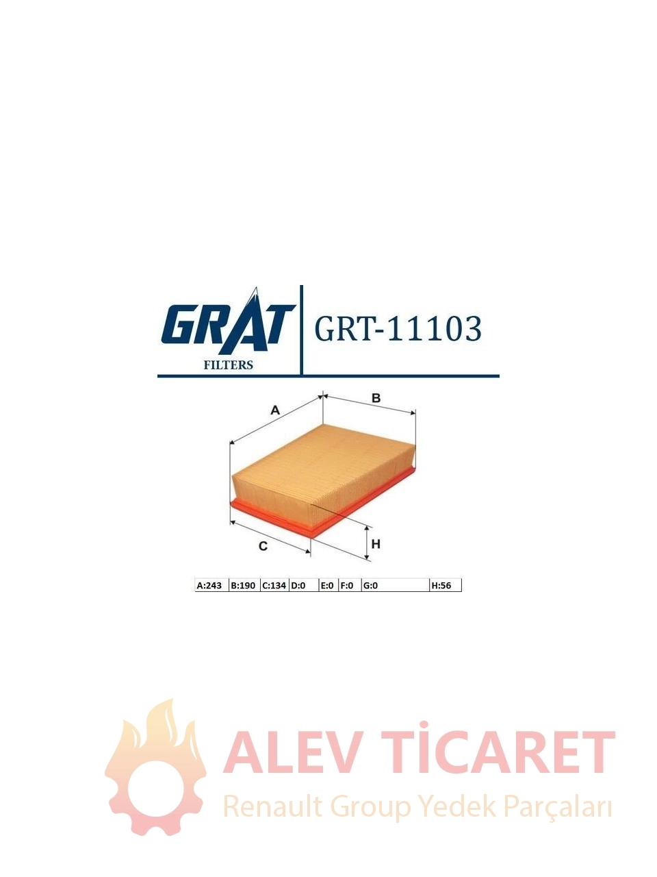 MEGANE GRAT HAVA FİLTRESİ 